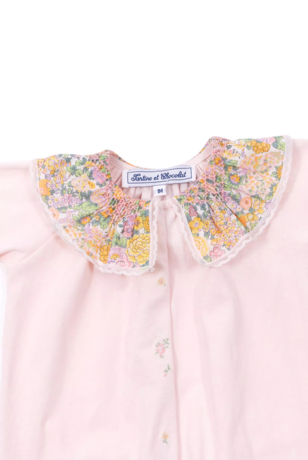 Floral Embroidery Pajama Onesie